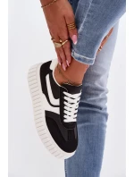 Dámské tenisky na platformě z eko semiše Černé Cadrina Dámské tenisky na platformě z eko semiše Černé Cadrina