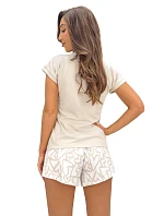 Pyžamo Adore Short Beige kr/r krémové - Donna