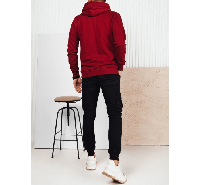 Pánská mikina s potiskem bordó FashionStreet BX5707