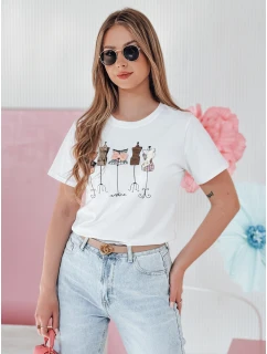 Dámské tričko s potiskem MANETEE bílé FashionStreet RY2728