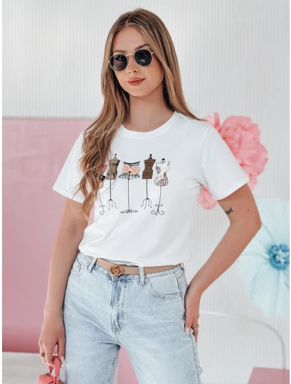 Dámské tričko s potiskem MANETEE bílé FashionStreet RY2728