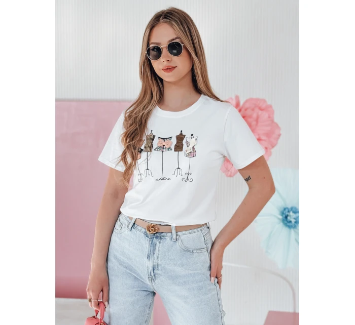 Dámské tričko s potiskem MANETEE bílé FashionStreet RY2728