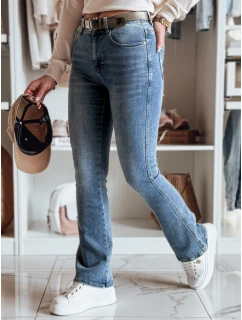 Dámské džínové zvonové kalhoty s páskem FITLOW modré FashionStreet UY2466