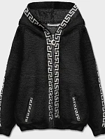 Bunda s kapucí a'la alpaca černá (B6001-1)