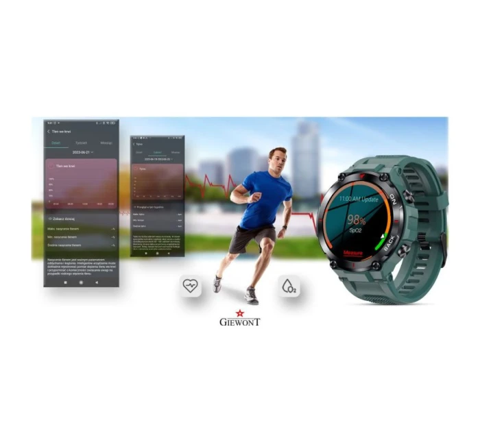 GIEWONT Pioneer GPS smartwatch GW460-2 - Sea Green