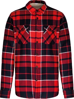Kariban K 579 Flanelová košile s sherpa fleecovou podšívkou 20.K579 red/navy
