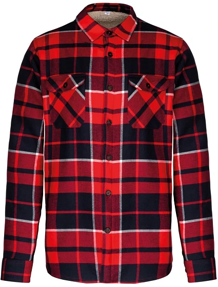 Kariban K 579 Flanelová košile s sherpa fleecovou podšívkou 20.K579 red/navy Kariban K 579 Flanelová košile s sherpa fleecovou podšívkou 20.K579 red/navy