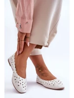 Dámské Lesklé Baleríny Bílé model 21625332 - EVENTO