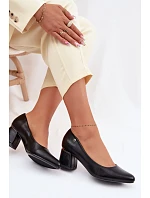 Lodičky na podpatku model 22095176 Černé - VINCEZA
