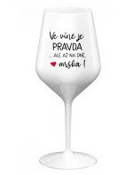 JE  NA  - bílá nerozbitná sklenice na víno 470 ml model 21308297