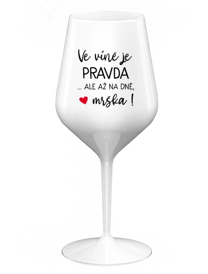 JE  NA  - bílá nerozbitná sklenice na víno 470 ml model 21308297