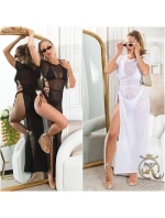 Dámské sexy síťované plážové šaty s XXL rozparkem model 20942324 černé - Koucla