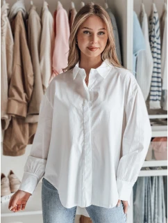 Dámské oversize tričko s prodlouženým zadním dílem BLUOSIZE bílé FashionStreet DY0457