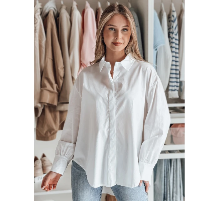 Dámské oversize tričko s prodlouženým zadním dílem BLUOSIZE bílé FashionStreet DY0457