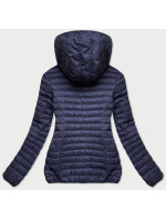 Tmavě modrá prošívaná dámská bunda s kapucí model 16149284 - 6&8 Fashion