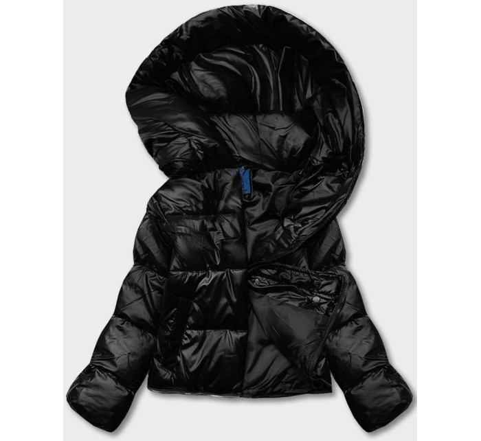 Matná černá dámská zimní bunda se třemi délkami (ag8-003)