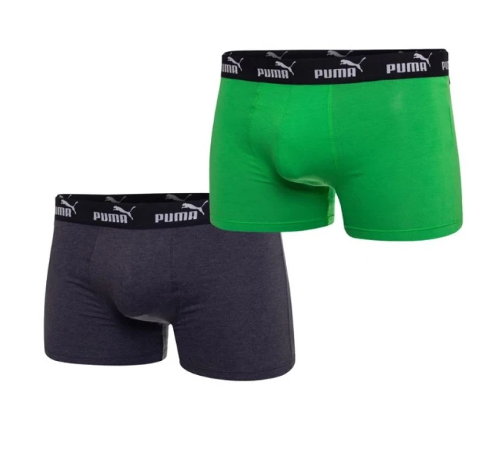 Pánské boxerky Puma 2-Pack zelená šedá pohodlná bavlna Pánské boxerky Puma 2-Pack zelená šedá pohodlná bavlna