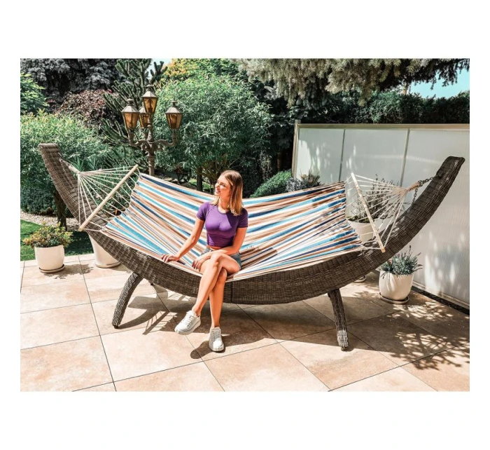 ZAHRADNÍ HAMMAK 1 OSOBA 200x100 cm s tyčí 1052182