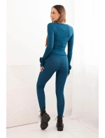 Komplet dámský z pruhované viskózy s dlouhým rukávem a legínami model 21731182 - K-Fashion Komplet dámský z pruhované viskózy s dlouhým rukávem a legínami model 21731182 - K-Fashion