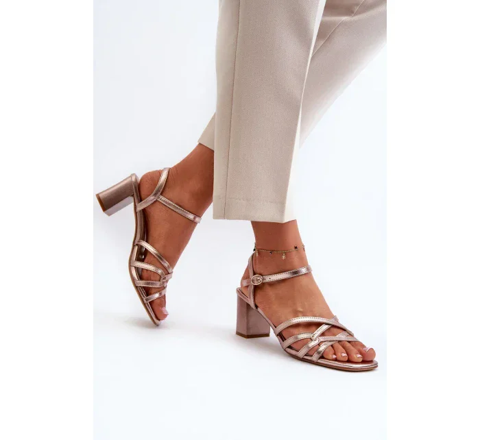 Dámské sandály na vysokém podpatku Sergio Leone Gold Dámské sandály na vysokém podpatku Sergio Leone Gold