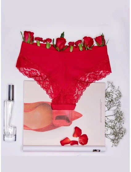 Dámské kalhotky Cheekie Brasil červené - Julimex Dámské kalhotky Cheekie Brasil červené - Julimex