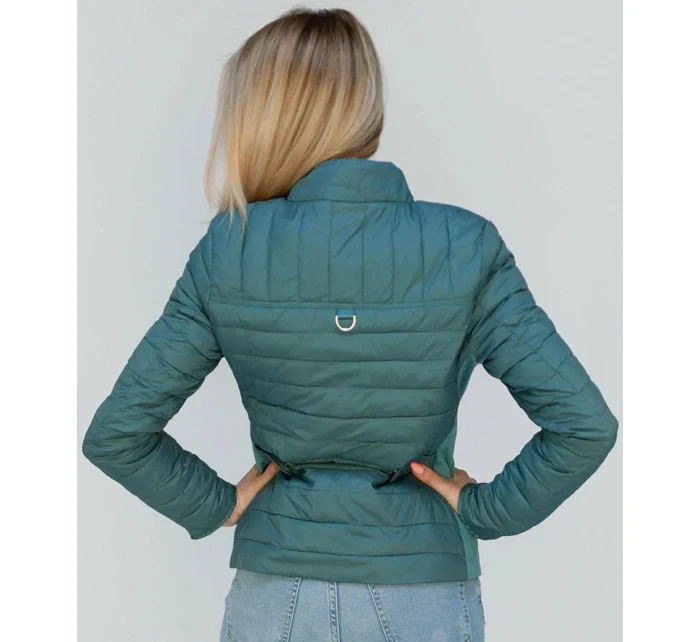 Bunda v mořské akvamarínové barvě s pružnými vsadkami 2 (19801) Bunda v mořské akvamarínové barvě s pružnými vsadkami 2 (19801)