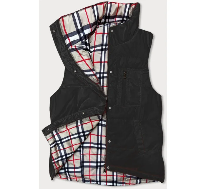 Oboustranná černá dámská vesta (2383)