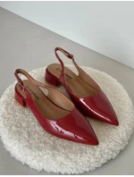 Lakované Baleríny Na Podpatku S  Bordové model 21670196 - Boto