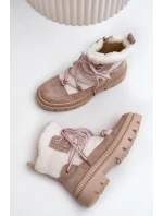 Boty S Kožíškem Typu Beránek Béžové Merilana Boty S Kožíškem Typu Beránek Béžové Merilana
