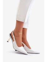 Lakované Lodičky S Otevřenou Patou Bílé Filona