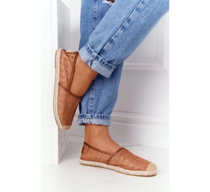 Espadrilky Na Slaměné Podrážce Lu Boo Hnědé Espadrilky Na Slaměné Podrážce Lu Boo Hnědé