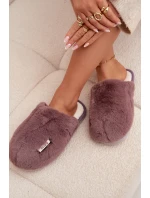 Dámské huňaté pantofle – tmavě fialové Belinna Dámské huňaté pantofle – tmavě fialové Belinna