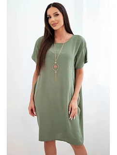 Šaty s kapsami a přívěskem IT-34 khaki - Kesi
