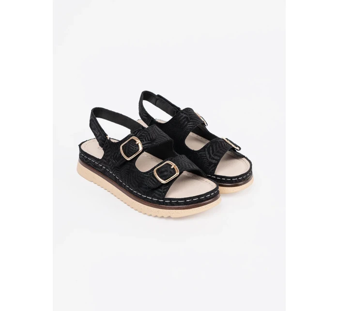 Zajímavé černé  sandály dámské platforma