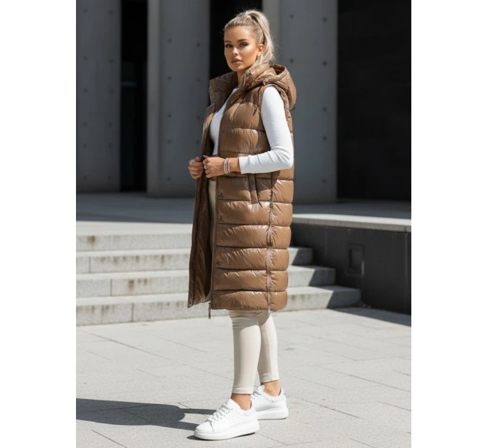dámská prošívaná vesta v barvě camel Dstreet model 21970173 - FashionStreet