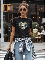Dámské tričko s potiskem ke Dni matek černé FashionStreet NX5029RY