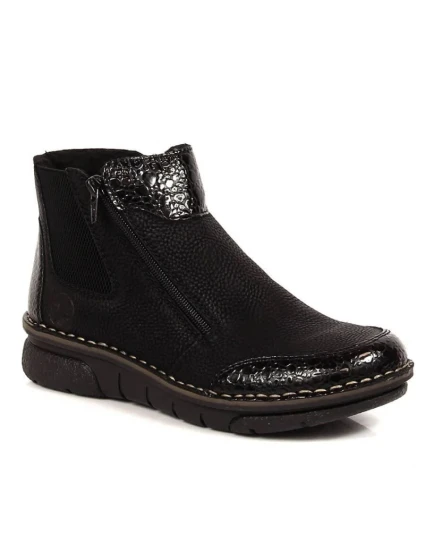 Pohodlné zateplené boty na zip Rieker W RKR555 Pohodlné zateplené boty na zip Rieker W RKR555