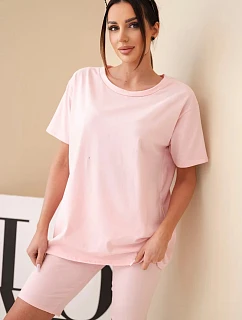 Dámský bavlněný komplet s krátkým rukávem a šortkami žlutý