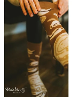 Duhové ponožky model 21606849 Cappuccino 1 pár - ZOOKSY/RAINBOW SOCKS