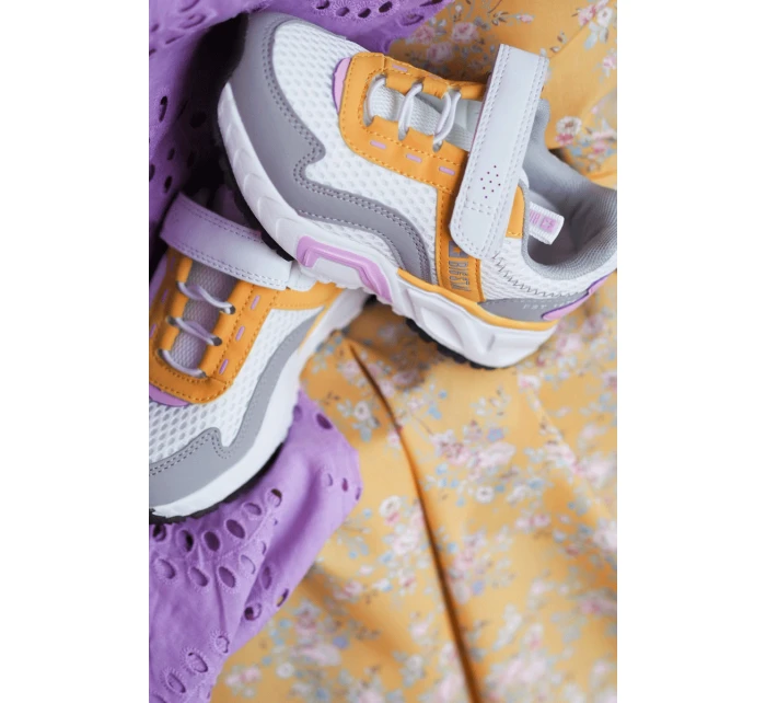 Dětská sportovní obuv se suchým zipem Big Star model 21609010 Bílá a žlutá - Big Star Shoes Dětská sportovní obuv se suchým zipem Big Star model 21609010 Bílá a žlutá - Big Star Shoes