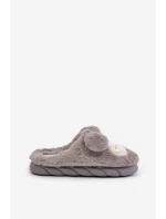 Teplé Kožené Pantofle Dámské Šedé model 21677919 - Boto Teplé Kožené Pantofle Dámské Šedé model 21677919 - Boto