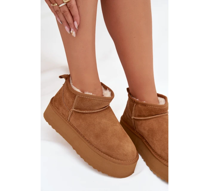 Dámské sněhule z přírodního semiše Camel model 21821905 - Boto