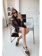 Semišové tenisky na masivní platformě D&A GR61-5986 Čokoládové