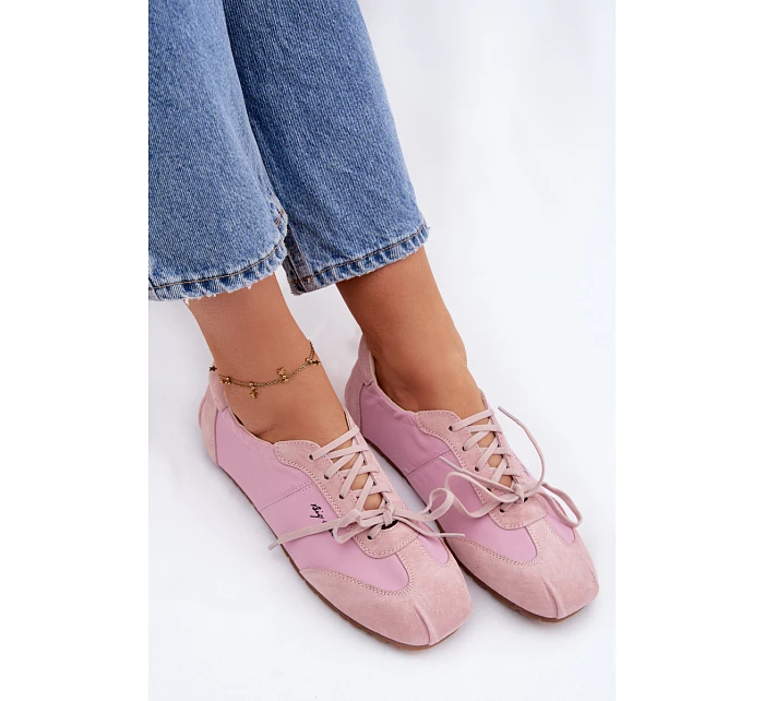 Semišové Nízké Dámské Tenisky Big Star model 22095384 Růžové - Big Star Shoes