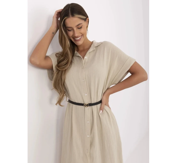 Sukienka MI SK model 21121836 beżowy - FPrice Sukienka MI SK model 21121836 beżowy - FPrice