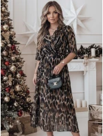 TIGRISSA one size midi šaty černo-hnědé FashionStreet EY2546