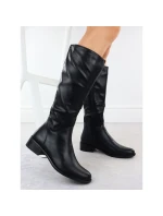 Dámské černé kožené boty Jezzi ASA198-19