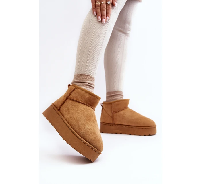 Boty Na Platformě Kožešinou Camel model 21639721 - Boto