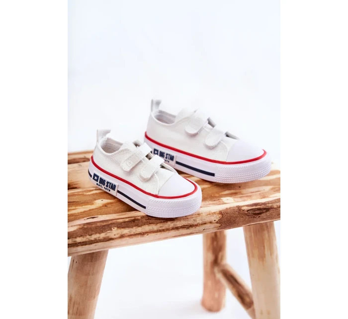 Dětské látkové tenisky se suchým zipem BIG STAR KK374079 Bílá