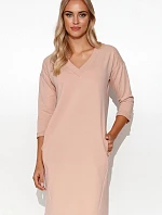 Denní teplákové šaty M779 béžové - Makadamia